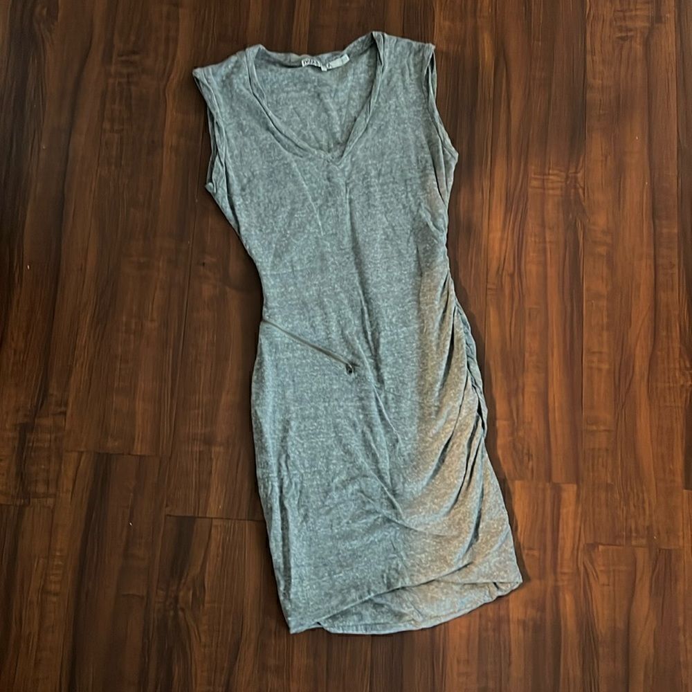 Pam & Gela Sleeveless Dress - Scrunch Side - Size Small - Gray Dress